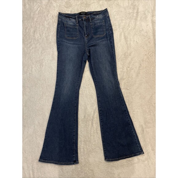Judy Blue Womens Jeans Size 13/31 Dark Wash Flare Leg Denim Pants - Picture 1 of 14